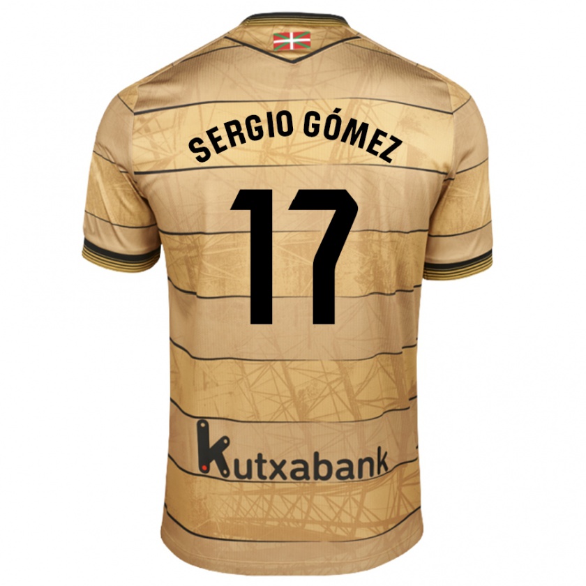 Kandiny Gyermek Sergio Gómez #17 Barna Idegenbeli Jersey 2024/25 Mez Póló Ing