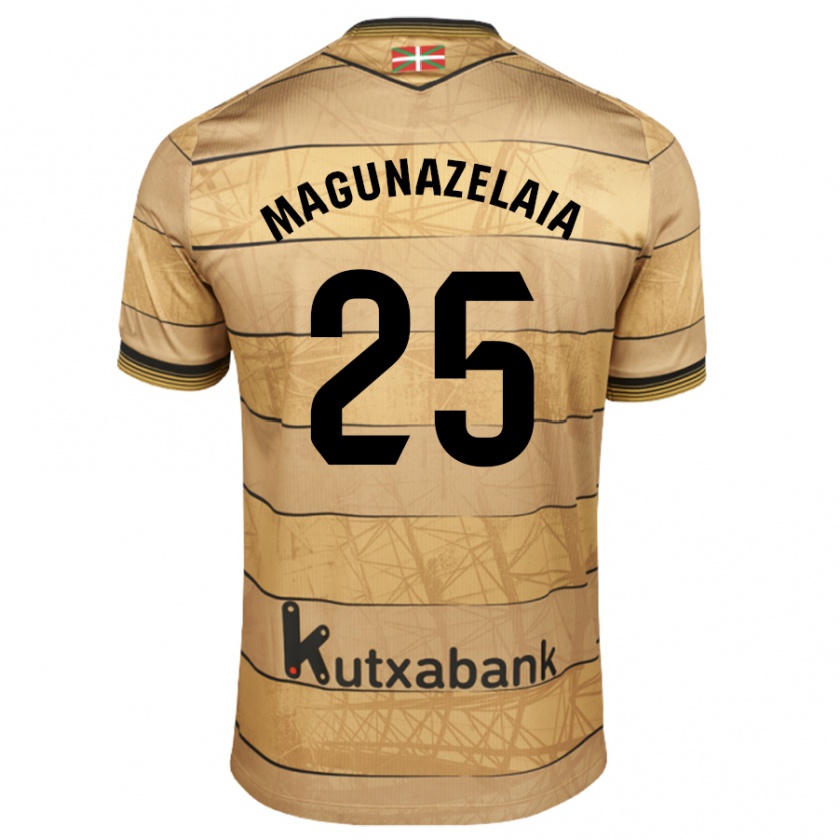 Kandiny Gyermek Jon Magunazelaia #25 Barna Idegenbeli Jersey 2024/25 Mez Póló Ing