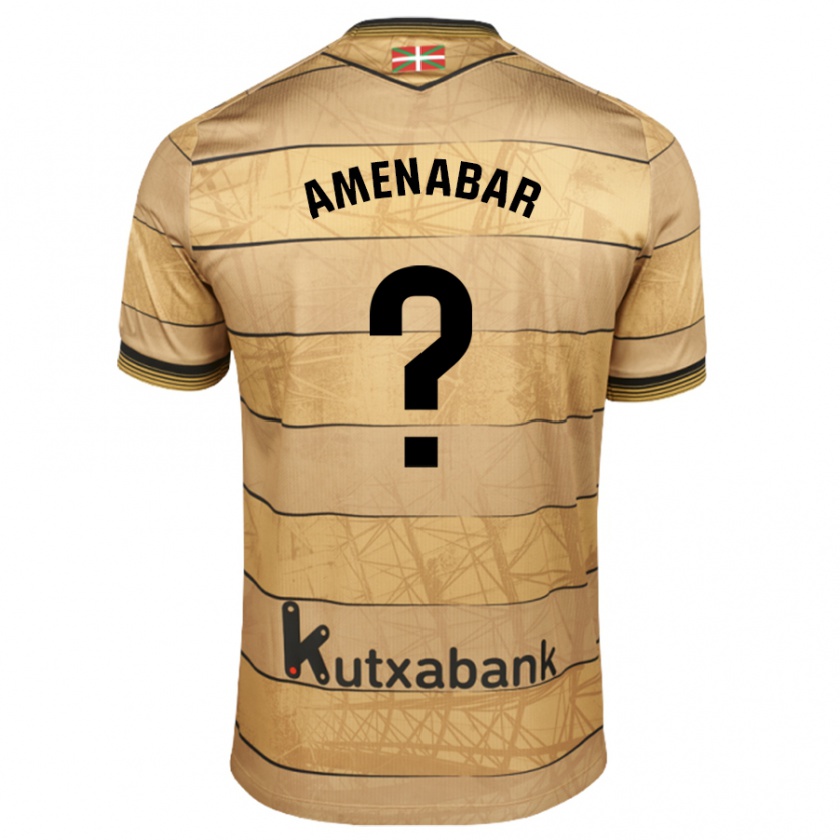 Kandiny Gyermek Aritz Amenabar #0 Barna Idegenbeli Jersey 2024/25 Mez Póló Ing