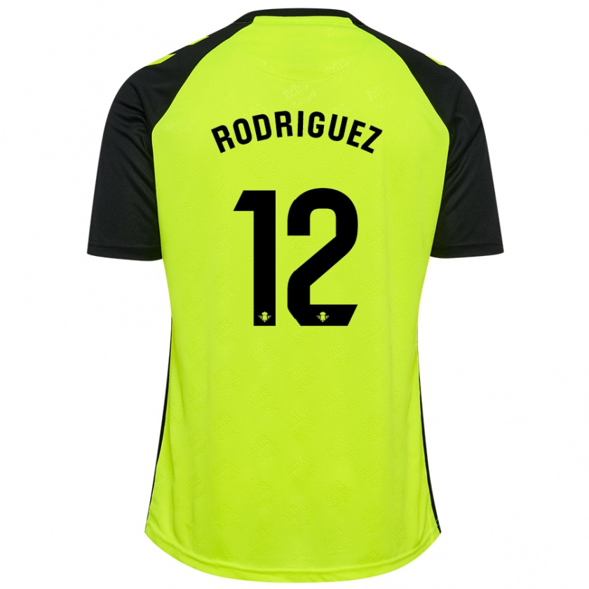 Kandiny Gyermek Ricardo Rodríguez #12 Fluoreszkáló Sárga Fekete Idegenbeli Jersey 2024/25 Mez Póló Ing