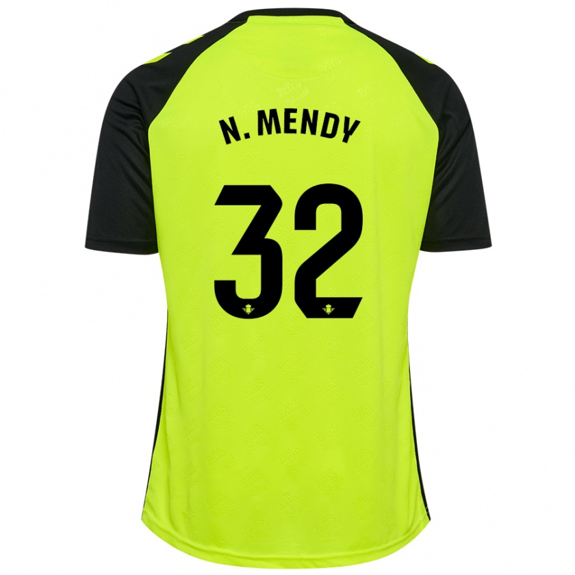 Kandiny Gyermek Nobel Mendy #32 Fluoreszkáló Sárga Fekete Idegenbeli Jersey 2024/25 Mez Póló Ing