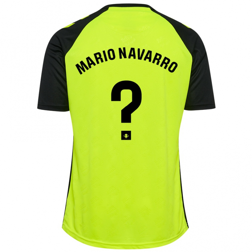 Kandiny Gyermek Mario Navarro #0 Fluoreszkáló Sárga Fekete Idegenbeli Jersey 2024/25 Mez Póló Ing