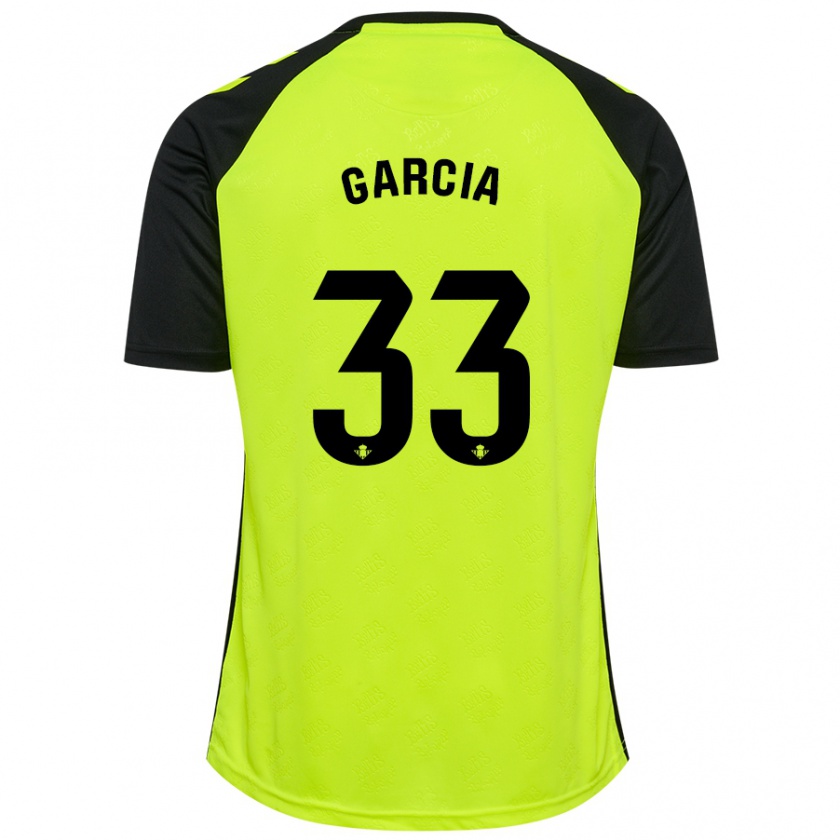 Kandiny Gyermek Pablo García #33 Fluoreszkáló Sárga Fekete Idegenbeli Jersey 2024/25 Mez Póló Ing