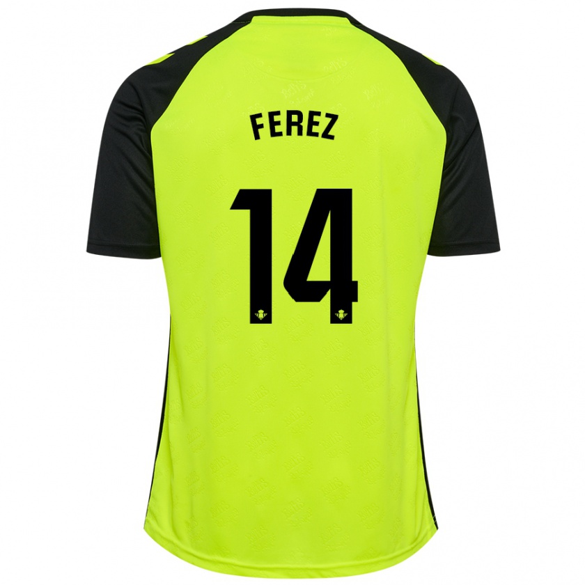 Kandiny Gyermek Carolina Férez #14 Fluoreszkáló Sárga Fekete Idegenbeli Jersey 2024/25 Mez Póló Ing