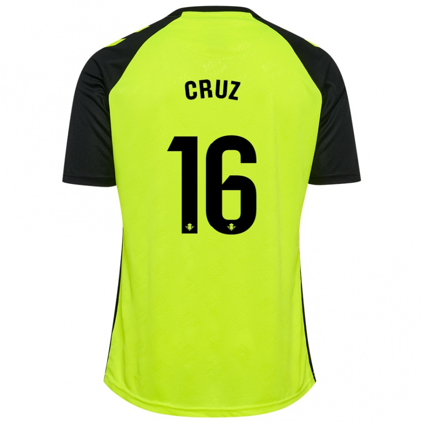 Kandiny Gyermek Juan Cruz #16 Fluoreszkáló Sárga Fekete Idegenbeli Jersey 2024/25 Mez Póló Ing