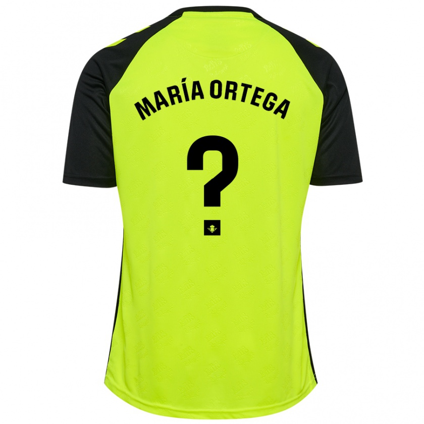 Kandiny Gyermek José María Ortega #0 Fluoreszkáló Sárga Fekete Idegenbeli Jersey 2024/25 Mez Póló Ing