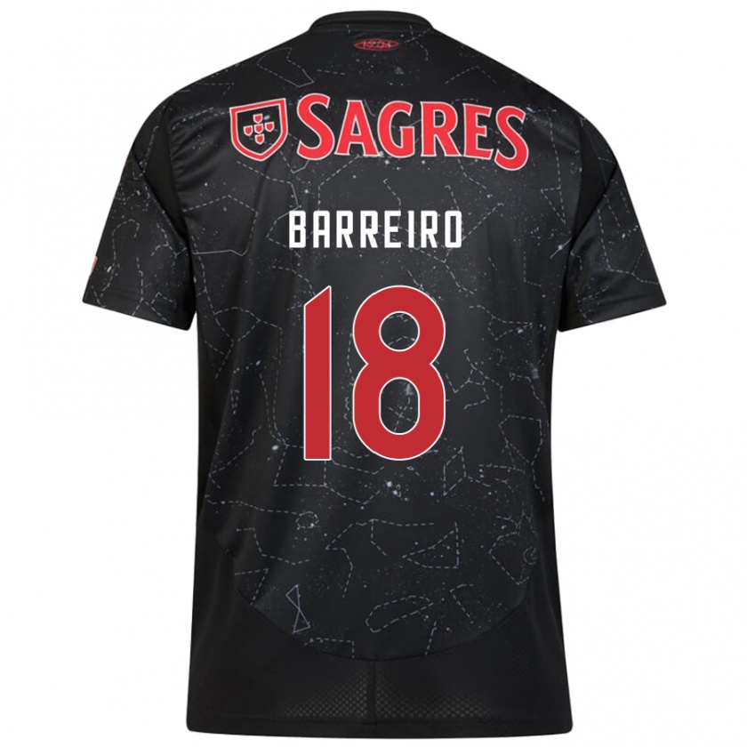 Kandiny Gyermek Leandro Barreiro #18 Fekete Piros Idegenbeli Jersey 2024/25 Mez Póló Ing