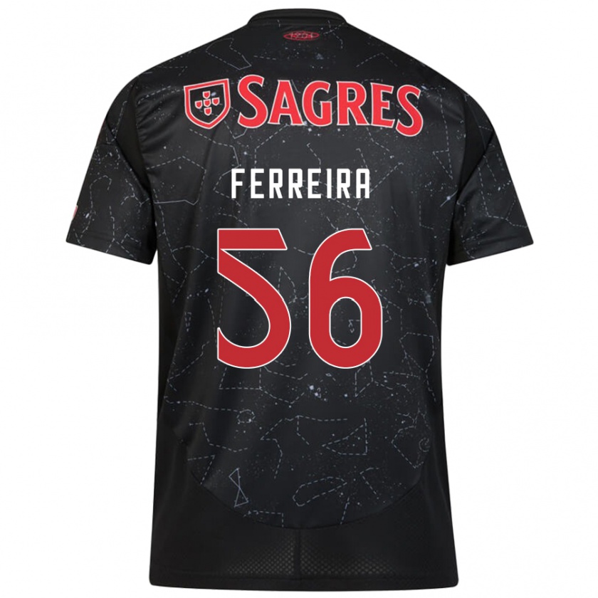 Kandiny Gyermek Martim Ferreira #56 Fekete Piros Idegenbeli Jersey 2024/25 Mez Póló Ing