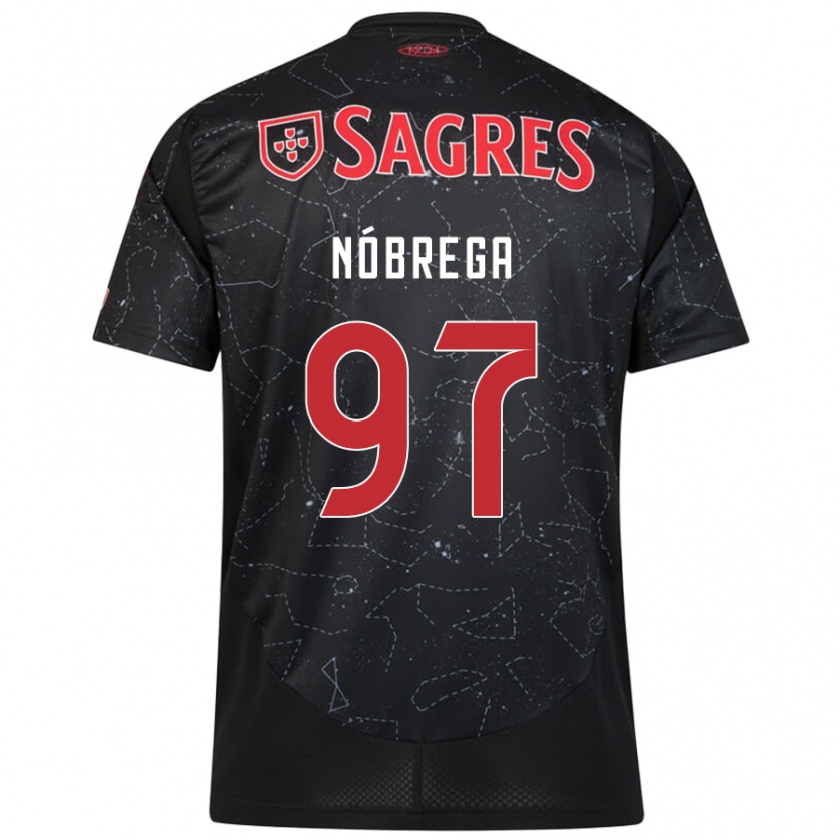 Kandiny Gyermek Ricardo Nóbrega #97 Fekete Piros Idegenbeli Jersey 2024/25 Mez Póló Ing