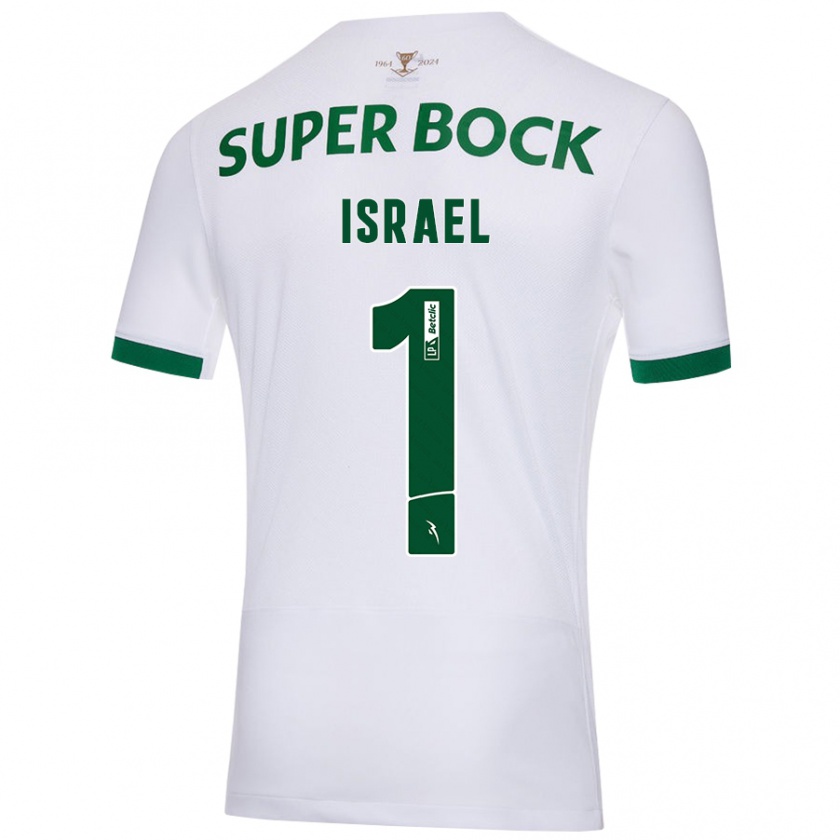 Kandiny Gyermek Franco Israel #1 Fehér Zöld Idegenbeli Jersey 2024/25 Mez Póló Ing