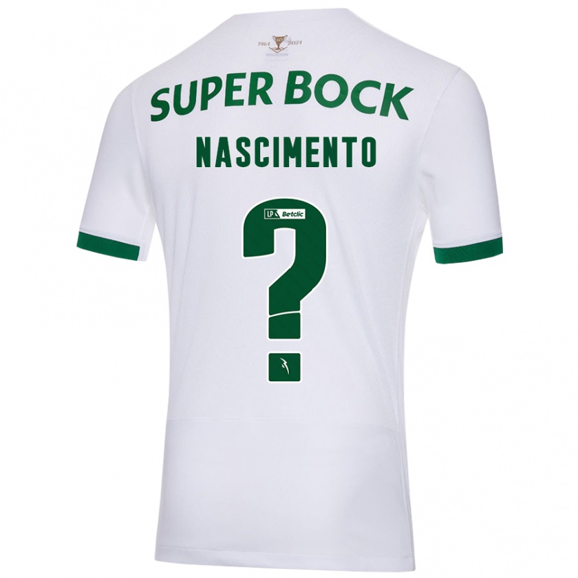 Kandiny Gyermek Sandro Nascimento #0 Fehér Zöld Idegenbeli Jersey 2024/25 Mez Póló Ing