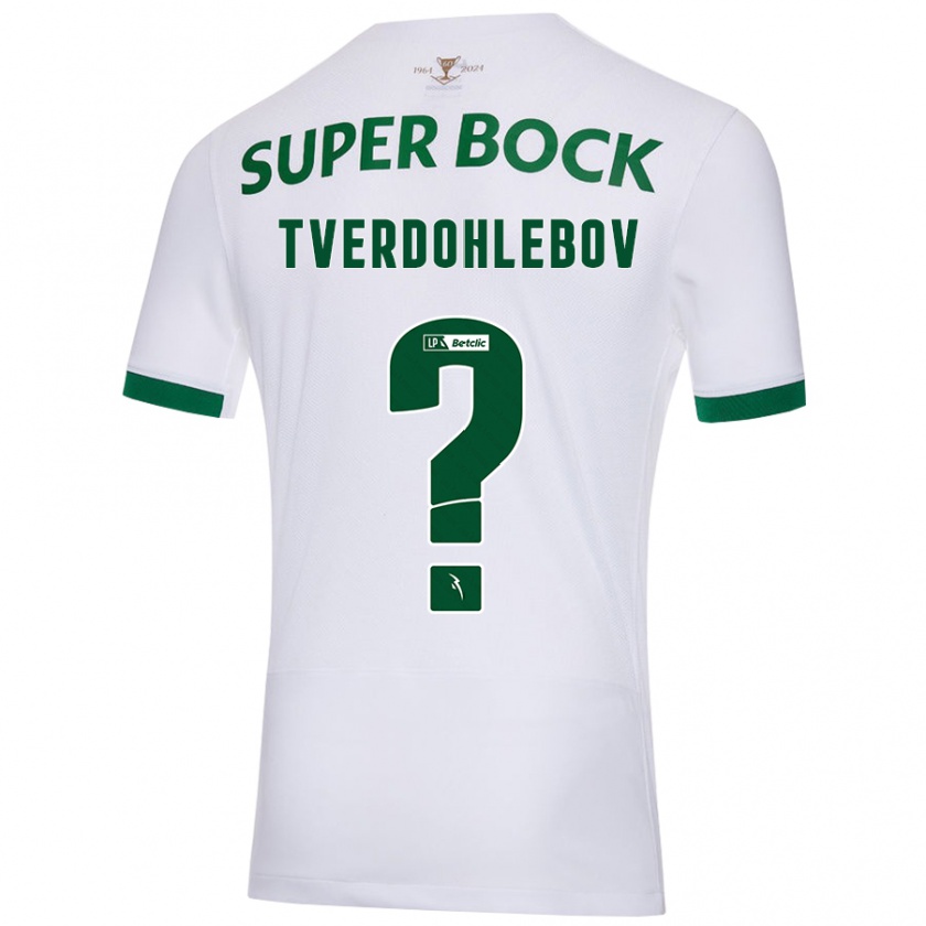 Kandiny Gyermek Alex Tverdohlebov #0 Fehér Zöld Idegenbeli Jersey 2024/25 Mez Póló Ing