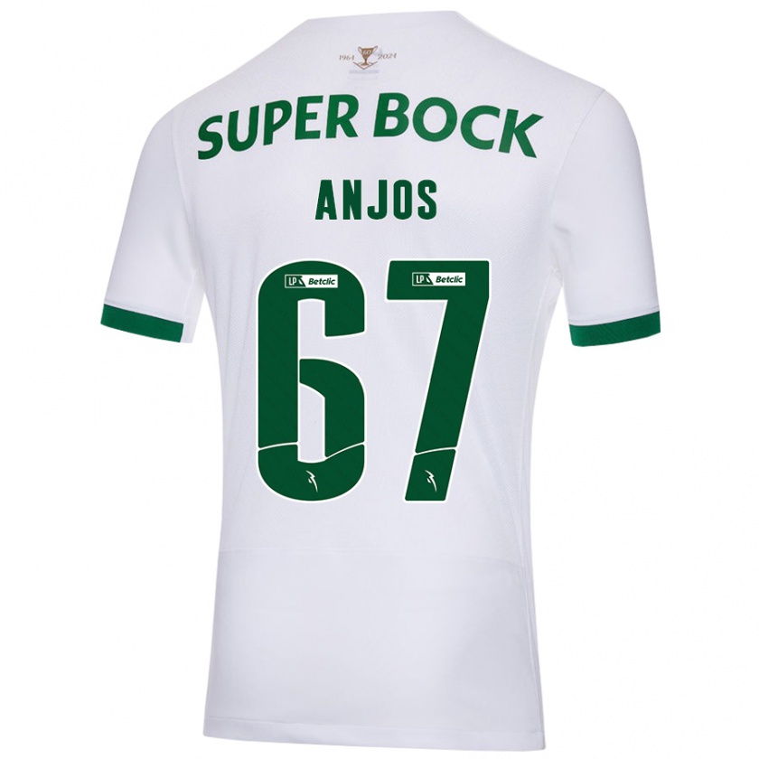 Kandiny Gyermek Lucas Anjos #67 Fehér Zöld Idegenbeli Jersey 2024/25 Mez Póló Ing