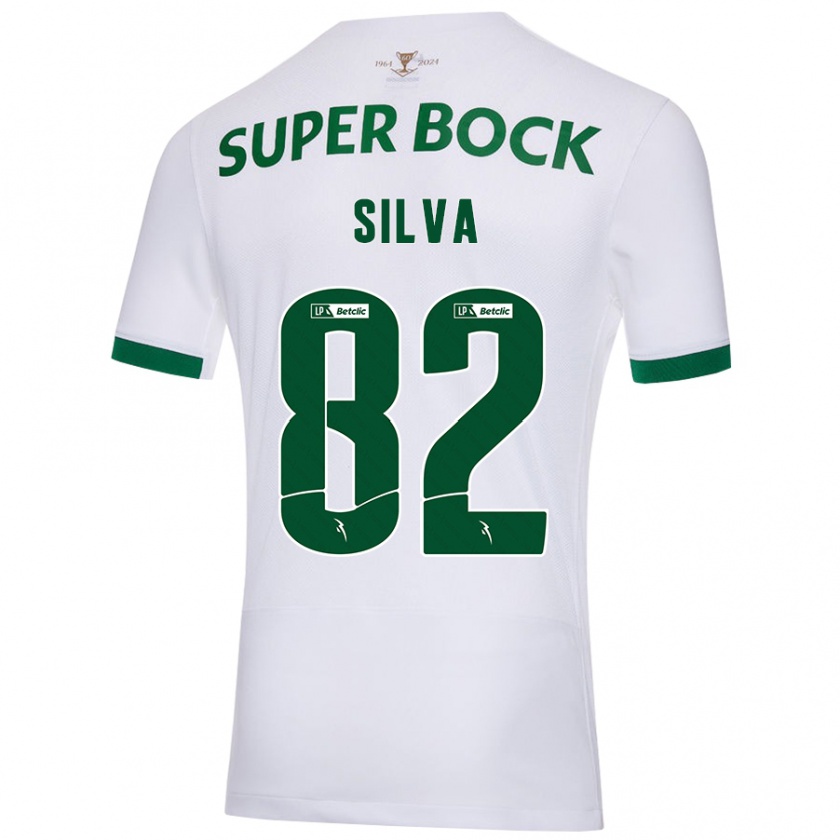 Kandiny Gyermek Gabriel Silva #82 Fehér Zöld Idegenbeli Jersey 2024/25 Mez Póló Ing