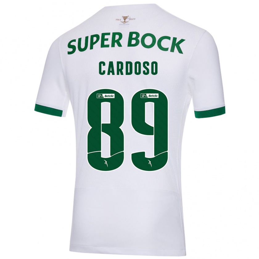 Kandiny Gyermek Nilton Cardoso #89 Fehér Zöld Idegenbeli Jersey 2024/25 Mez Póló Ing