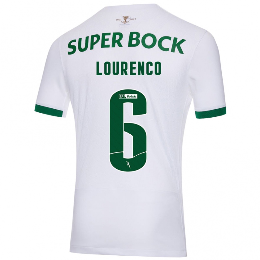 Kandiny Gyermek Bruna Lourenço #6 Fehér Zöld Idegenbeli Jersey 2024/25 Mez Póló Ing