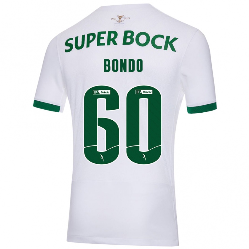 Kandiny Gyermek Pedro Bondo #60 Fehér Zöld Idegenbeli Jersey 2024/25 Mez Póló Ing