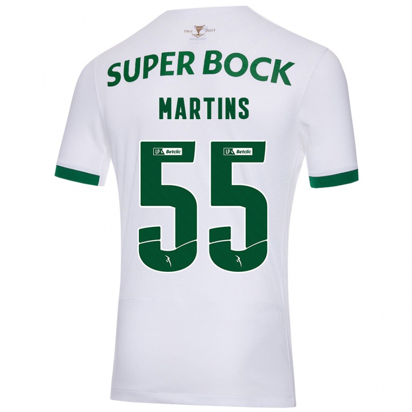 Kandiny Gyermek Carolina Martins #55 Fehér Zöld Idegenbeli Jersey 2024/25 Mez Póló Ing