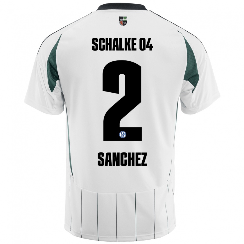 Kandiny Gyermek Felipe Sánchez #2 Fehér Zöld Idegenbeli Jersey 2024/25 Mez Póló Ing