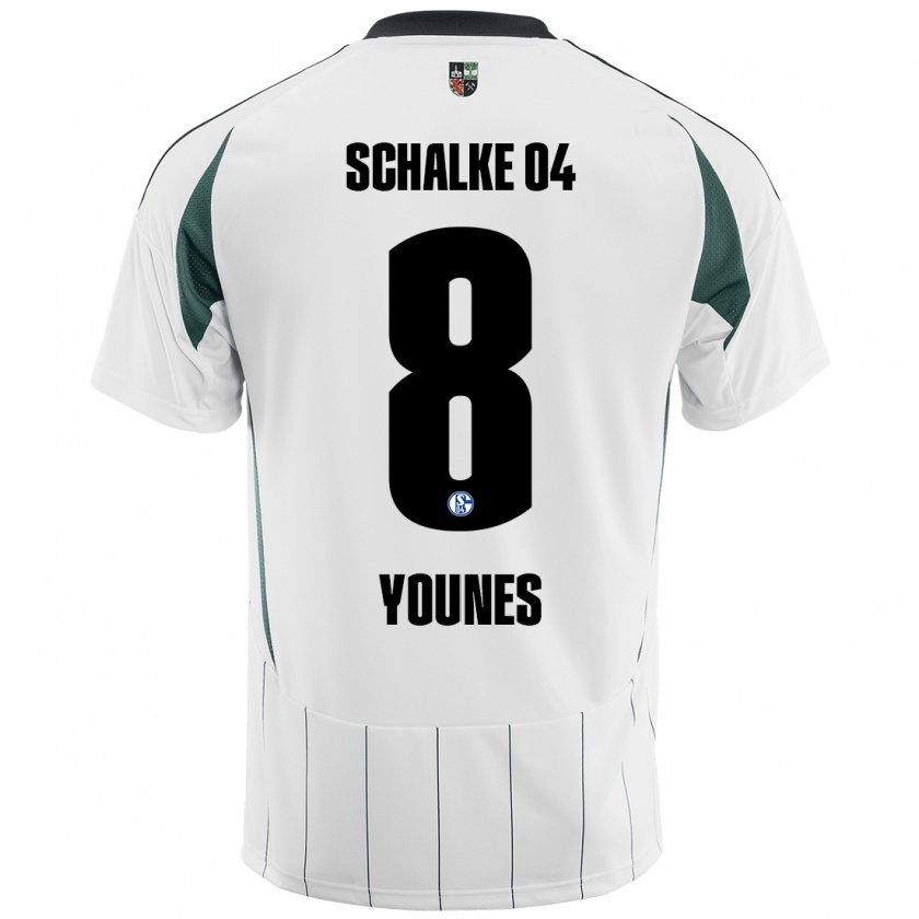 Kandiny Gyermek Amin Younes #8 Fehér Zöld Idegenbeli Jersey 2024/25 Mez Póló Ing