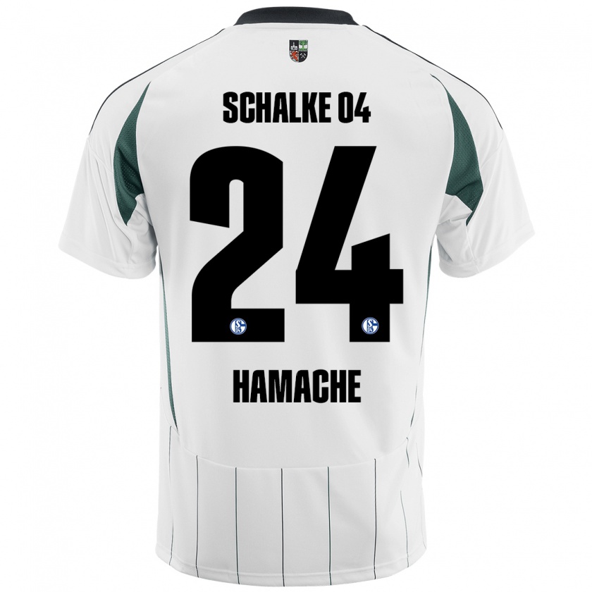 Kandiny Gyermek Ilyes Hamache #24 Fehér Zöld Idegenbeli Jersey 2024/25 Mez Póló Ing