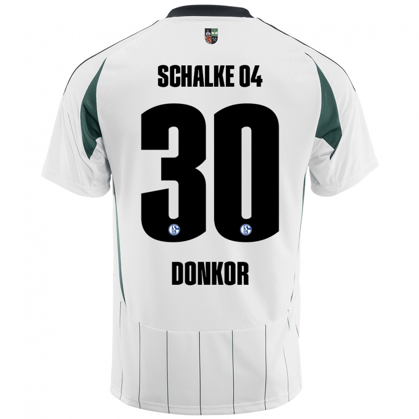 Kandiny Gyermek Anton Donkor #30 Fehér Zöld Idegenbeli Jersey 2024/25 Mez Póló Ing