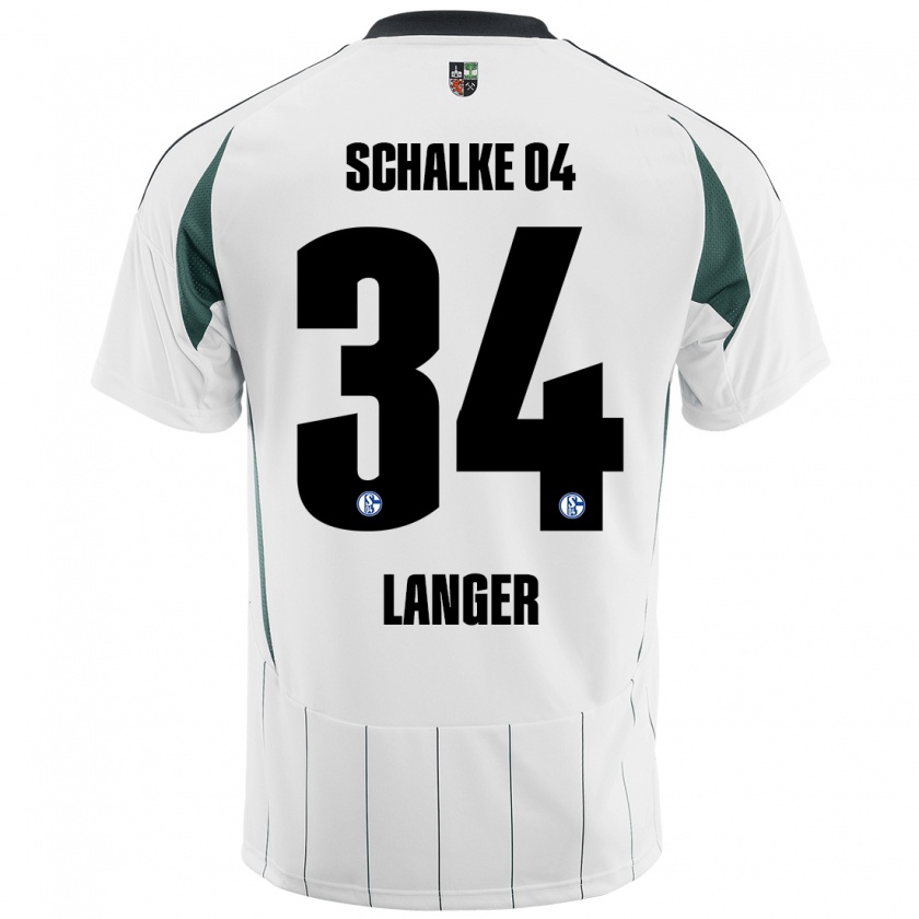 Kandiny Gyermek Michael Langer #34 Fehér Zöld Idegenbeli Jersey 2024/25 Mez Póló Ing