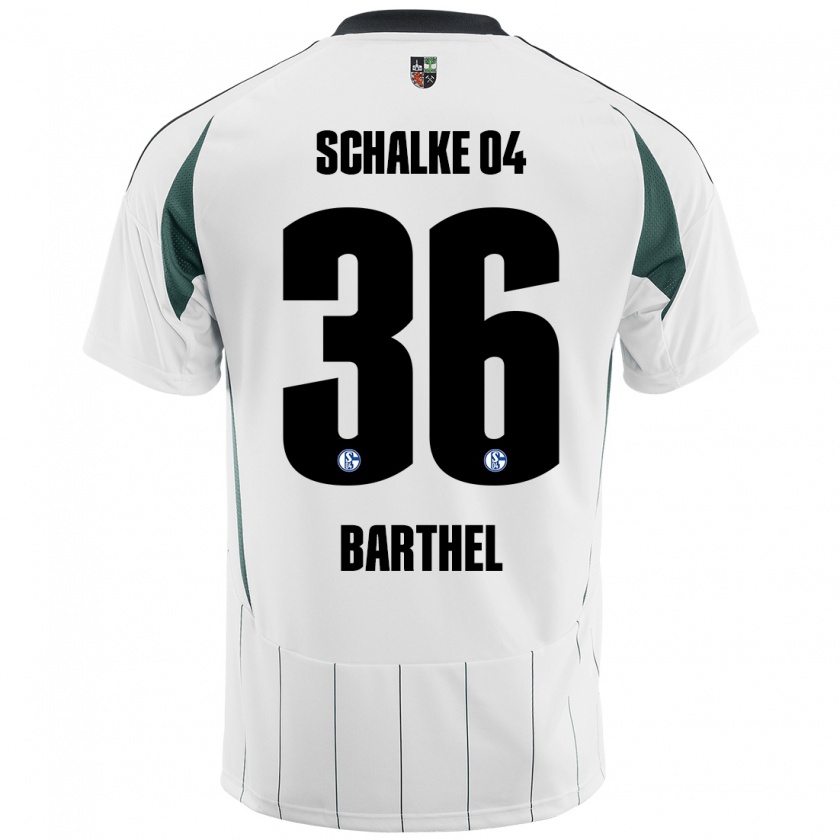 Kandiny Gyermek Niklas Barthel #36 Fehér Zöld Idegenbeli Jersey 2024/25 Mez Póló Ing