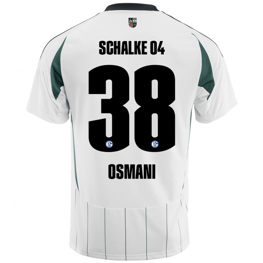 Kandiny Gyermek Tristan Osmani #38 Fehér Zöld Idegenbeli Jersey 2024/25 Mez Póló Ing