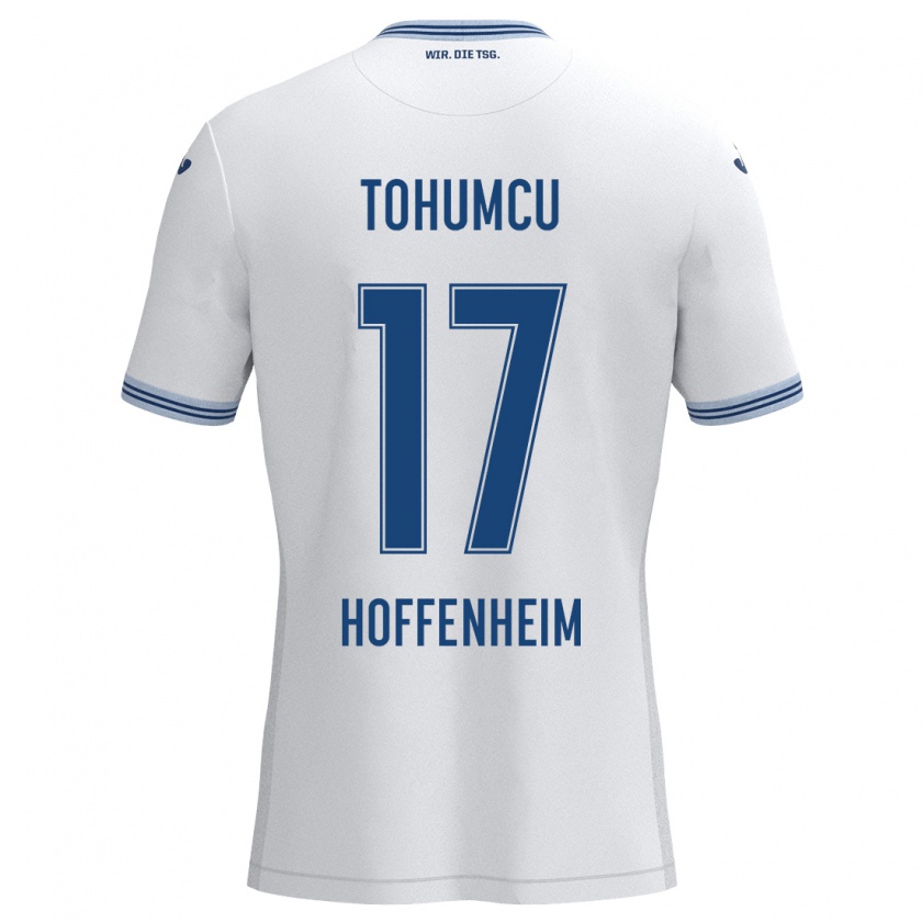 Kandiny Gyermek Umut Tohumcu #17 Fehér Kék Idegenbeli Jersey 2024/25 Mez Póló Ing