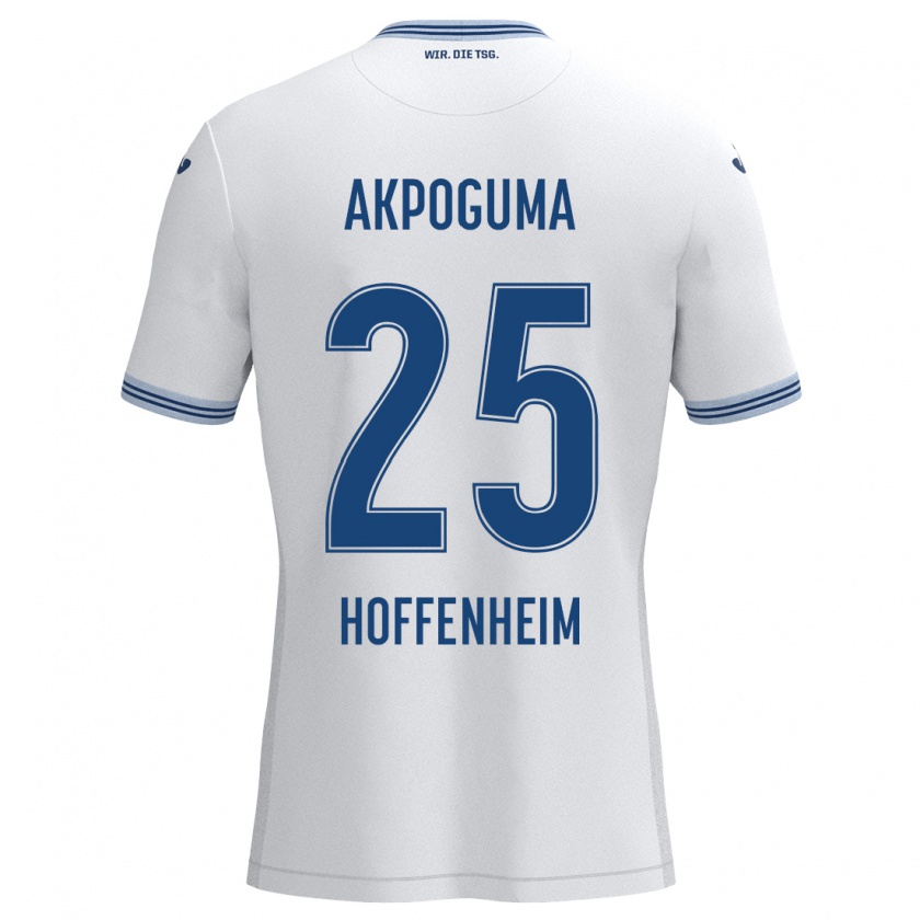 Kandiny Gyermek Kevin Akpoguma #25 Fehér Kék Idegenbeli Jersey 2024/25 Mez Póló Ing