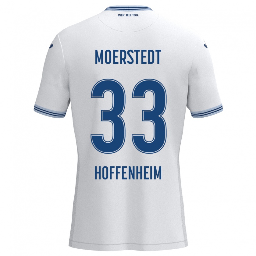 Kandiny Gyermek Max Moerstedt #33 Fehér Kék Idegenbeli Jersey 2024/25 Mez Póló Ing