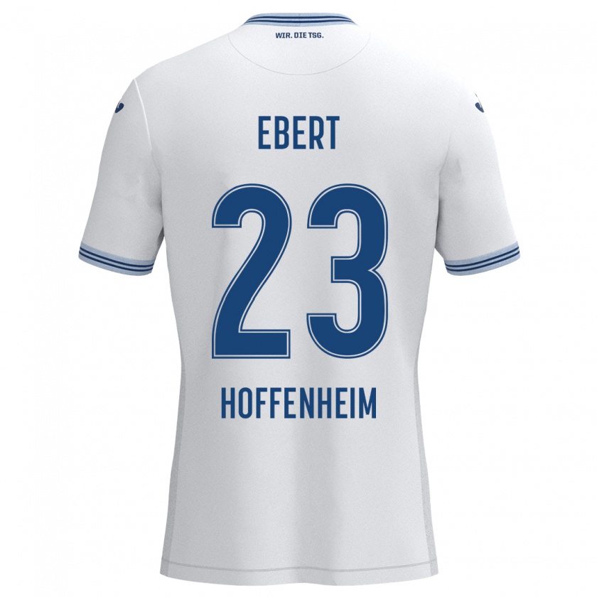 Kandiny Gyermek Darijo Ebert #23 Fehér Kék Idegenbeli Jersey 2024/25 Mez Póló Ing