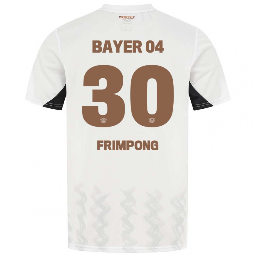 Kandiny Gyermek Jeremie Frimpong #30 Fehér Fekete Idegenbeli Jersey 2024/25 Mez Póló Ing