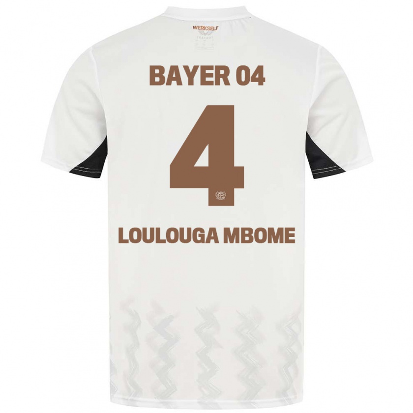 Kandiny Gyermek Adrien Loulouga Mbome #4 Fehér Fekete Idegenbeli Jersey 2024/25 Mez Póló Ing