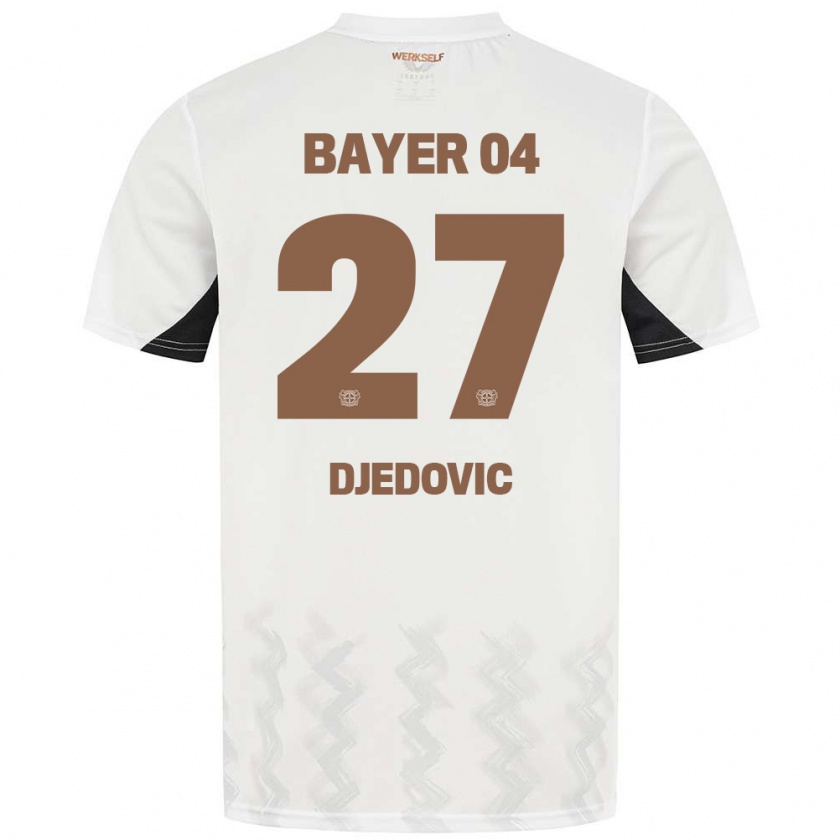 Kandiny Gyermek Seldin Djedovic #27 Fehér Fekete Idegenbeli Jersey 2024/25 Mez Póló Ing