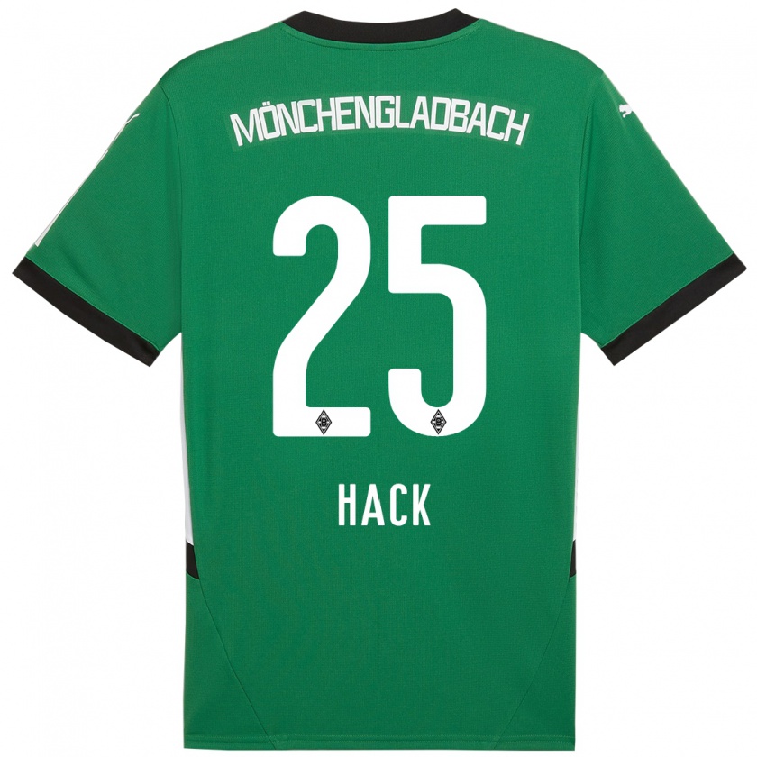 Kandiny Gyermek Robin Hack #25 Zöld Fehér Idegenbeli Jersey 2024/25 Mez Póló Ing