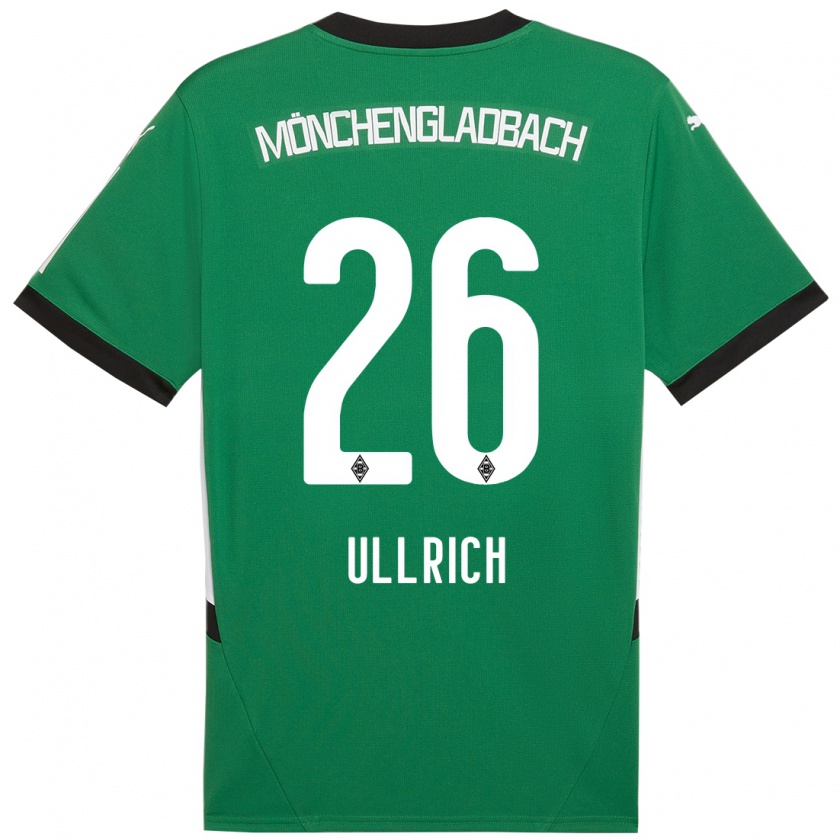 Kandiny Gyermek Lukas Ullrich #26 Zöld Fehér Idegenbeli Jersey 2024/25 Mez Póló Ing