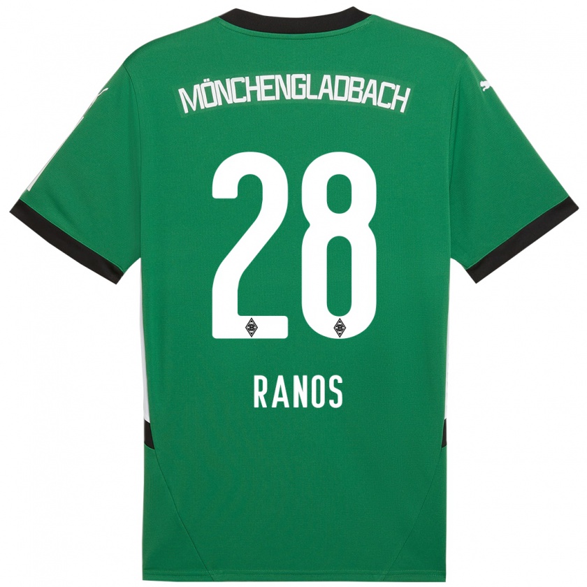 Kandiny Gyermek Grant-Leon Ranos #28 Zöld Fehér Idegenbeli Jersey 2024/25 Mez Póló Ing