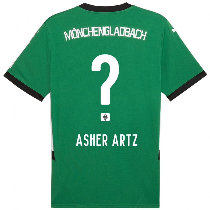 Kandiny Gyermek Asher Artz #0 Zöld Fehér Idegenbeli Jersey 2024/25 Mez Póló Ing