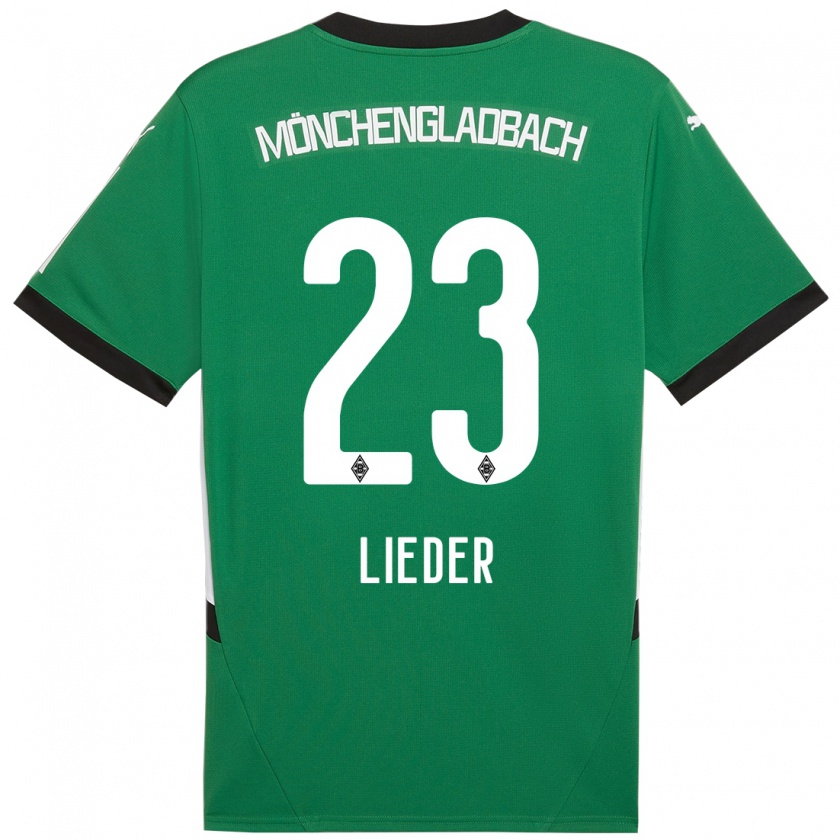 Kandiny Gyermek Michel Lieder #23 Zöld Fehér Idegenbeli Jersey 2024/25 Mez Póló Ing