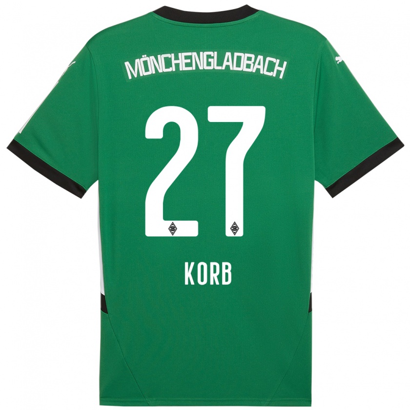 Kandiny Gyermek Julian Korb #27 Zöld Fehér Idegenbeli Jersey 2024/25 Mez Póló Ing