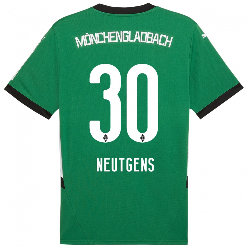 Kandiny Gyermek Maximilian Neutgens #30 Zöld Fehér Idegenbeli Jersey 2024/25 Mez Póló Ing