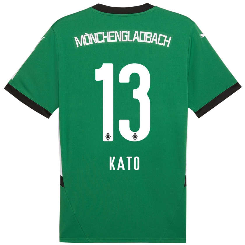 Kandiny Gyermek Mizuho Kato #13 Zöld Fehér Idegenbeli Jersey 2024/25 Mez Póló Ing