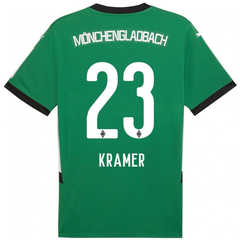 Kandiny Gyermek Christoph Kramer #23 Zöld Fehér Idegenbeli Jersey 2024/25 Mez Póló Ing