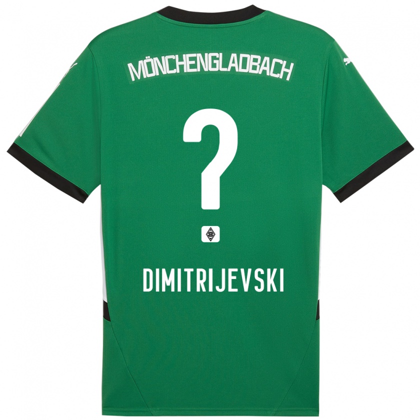 Kandiny Gyermek Maximilian Dimitrijevski #0 Zöld Fehér Idegenbeli Jersey 2024/25 Mez Póló Ing