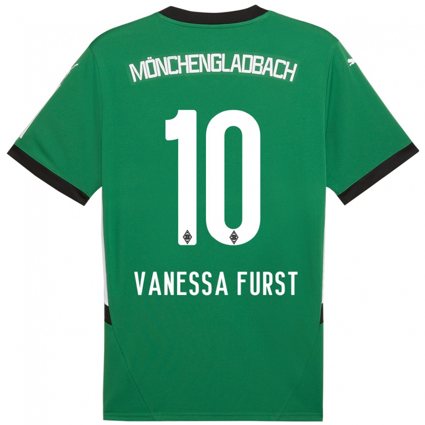 Kandiny Gyermek Vanessa Fürst #10 Zöld Fehér Idegenbeli Jersey 2024/25 Mez Póló Ing