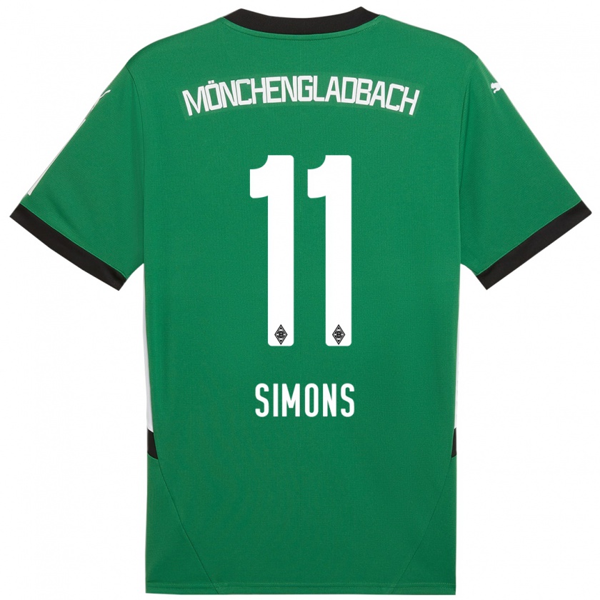 Kandiny Gyermek Kelly Simons #11 Zöld Fehér Idegenbeli Jersey 2024/25 Mez Póló Ing