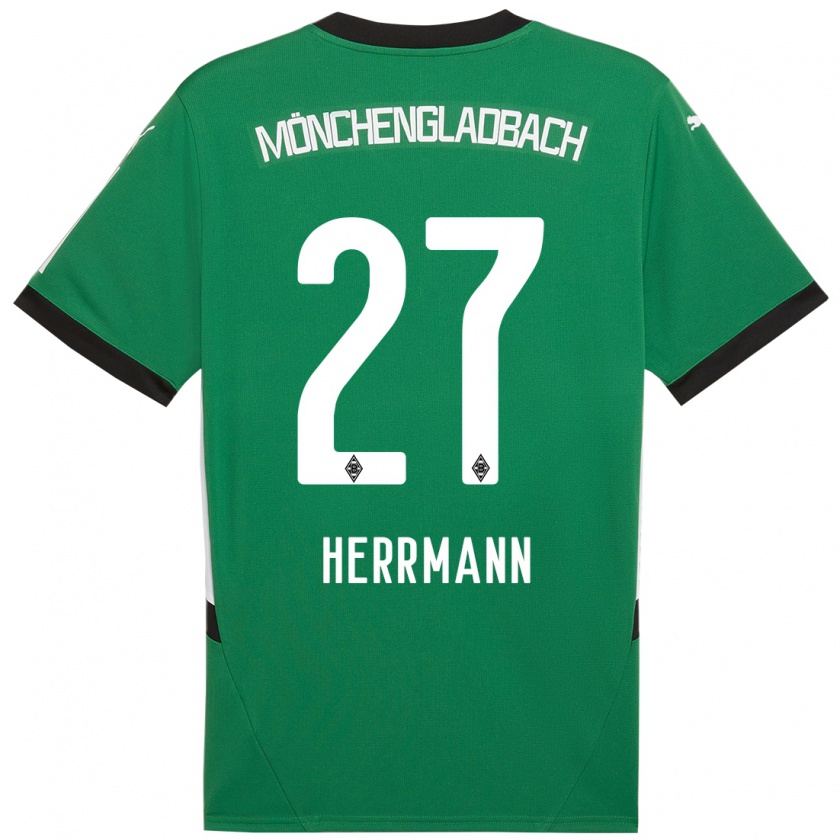 Kandiny Gyermek Michelle Herrmann #27 Zöld Fehér Idegenbeli Jersey 2024/25 Mez Póló Ing