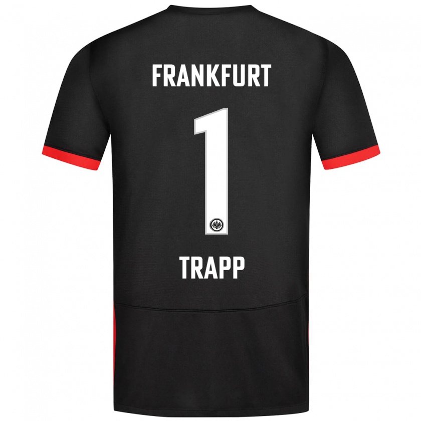 Kandiny Gyermek Kevin Trapp #1 Fekete Idegenbeli Jersey 2024/25 Mez Póló Ing